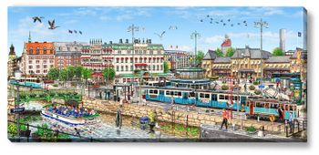 Canvas Göteborg Drottningtorget Sommar 112 x 50 x 2,5 cm.