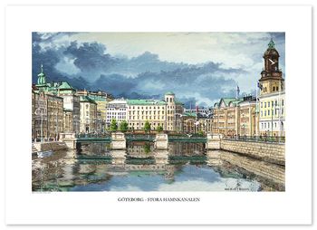 Poster Göteborg Stora Hamnkanalen 70 x 50 cm
