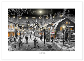Poster Hagfors Natt Svart-vit 70 x 50 cm