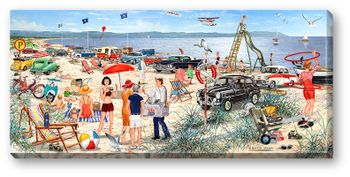 Canvas Laholmsbukten 1959 64 x 29 x 2 cm.