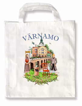 Tygkasse Värnamo emblem 37,5 x 40 cm bälg
