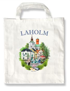 Tygkasse Laholm emblem 37,5 x 40 cm bälg