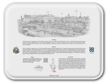 Bricka Göteborg Drottningtorget 43 x 33 cm