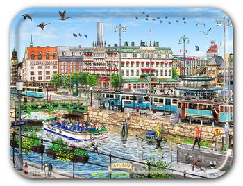 Bricka Göteborg Drottningtorget 43 x 33 cm