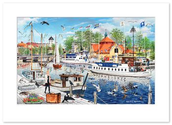 Poster Uddevalla hamn sommar 70 x 50 cm