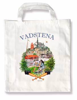 Tygkasse Vadstena emblem 37,5 x 40 cm bälg