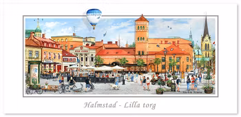 Vykort Halmstad Lilla torg