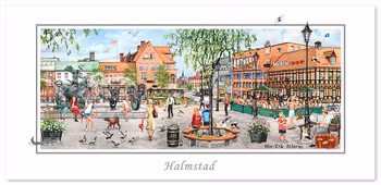 Vykort Halmstad St Torg ny