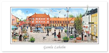 Vykort Laholm gamla