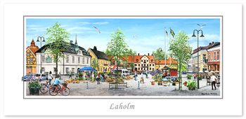 Vykort Laholms torg