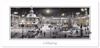 Julkort Lidköping natt