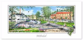 Vykort Mölndals torg