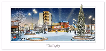 Vykort Vällingby vinter
