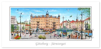 Vykort Göteborg Järntorget Gammal Spårvagn