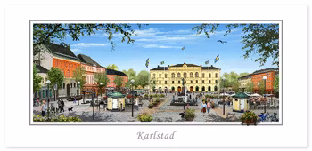 Vykort Karlstad torg