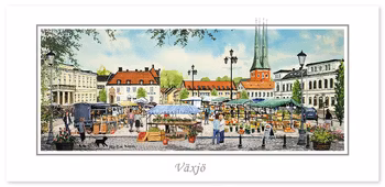 Vykort Växjö torg