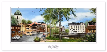 Vykort Mjölby kyrka