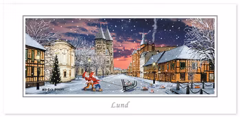 Julkort Lund Kyrkogatan