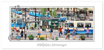 Vykort Göteborg Järntorget hållplats