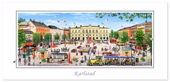 Vykort Karlstad Stora Torg