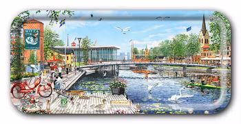 Bricka  Halmstad Nissastrand 32 x 15 cm