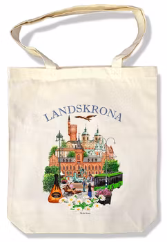 Tygkasse Landskrona med långa handtag