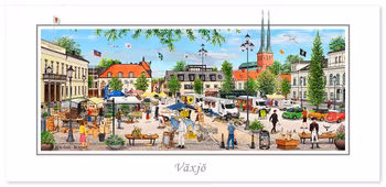 Vykort Växjö Stortorget