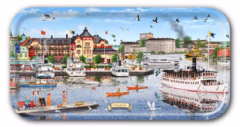 Bricka Vaxholm 43 x 22 cm
