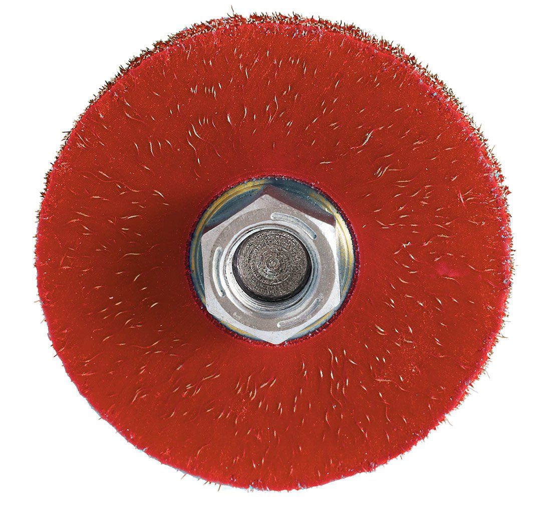 Stålborste 50x7mm med PVC-hål 3/8 + Adapter
