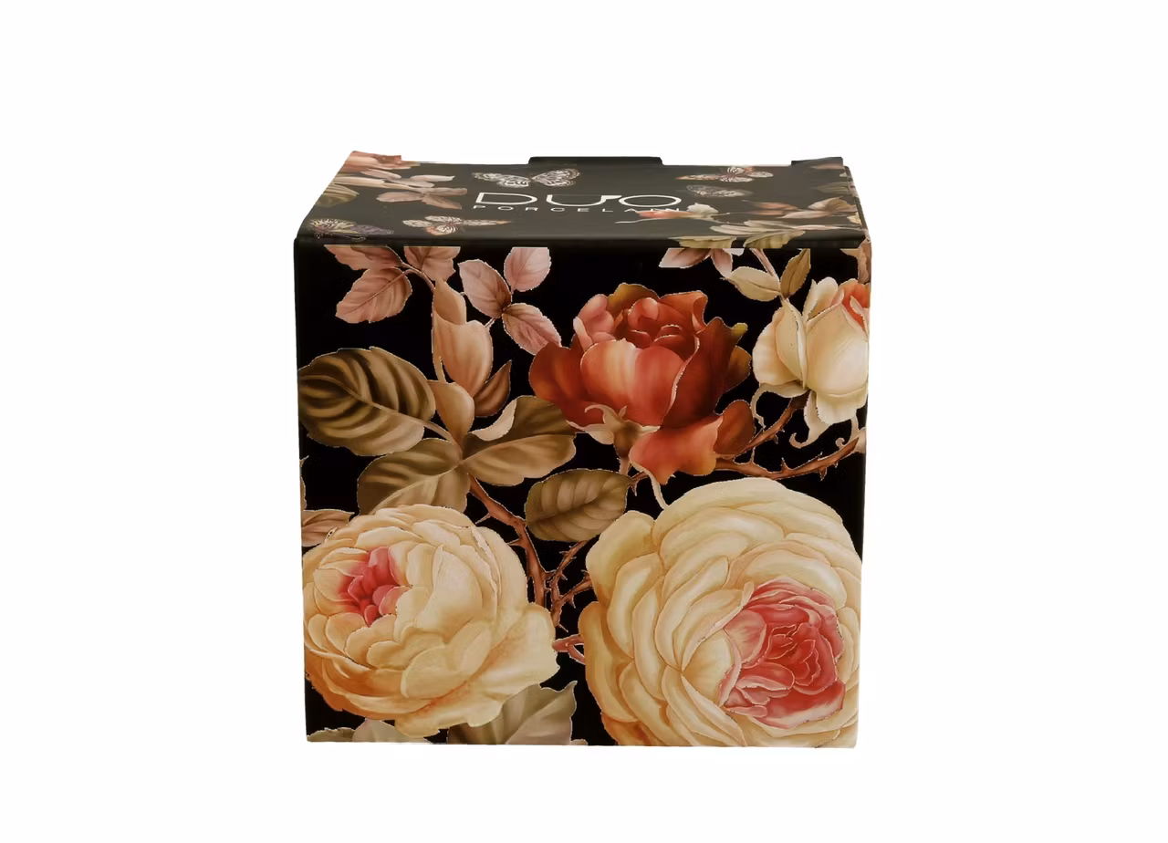 Black Flowers - Tekopp XL med tesil