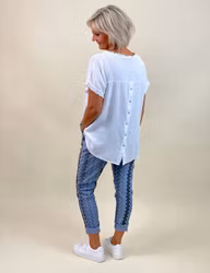 Blus med linnestruktur