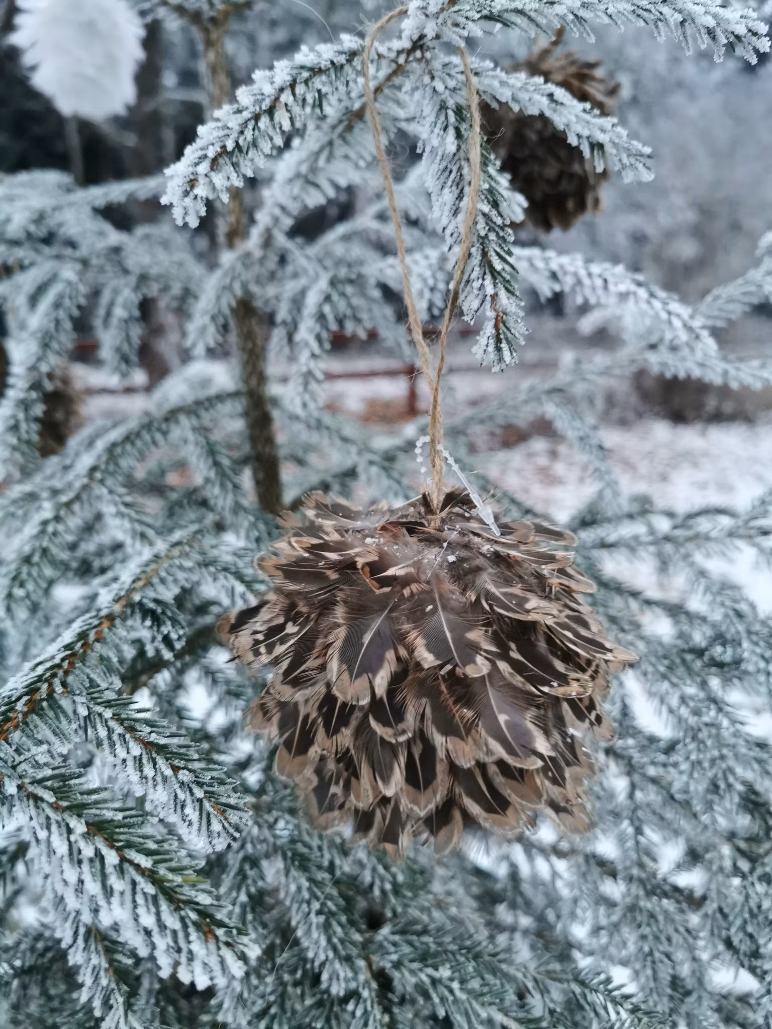 Fjäderbollar till julgranen