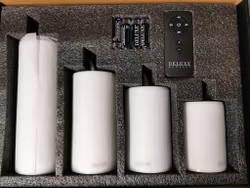Giftset Vita led blockljus i 4 storlekar för inomhus