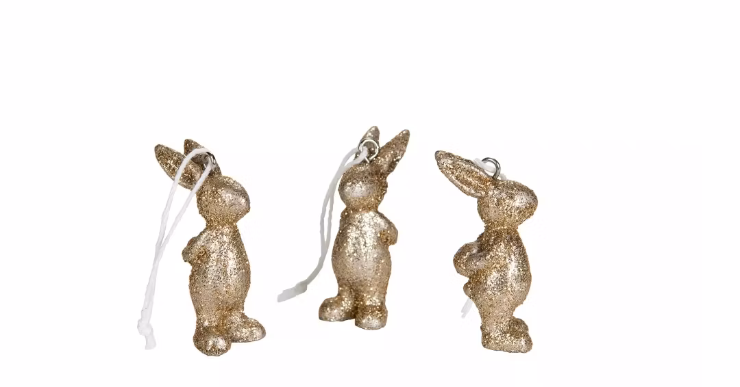 Kanin dekoration hänge guld