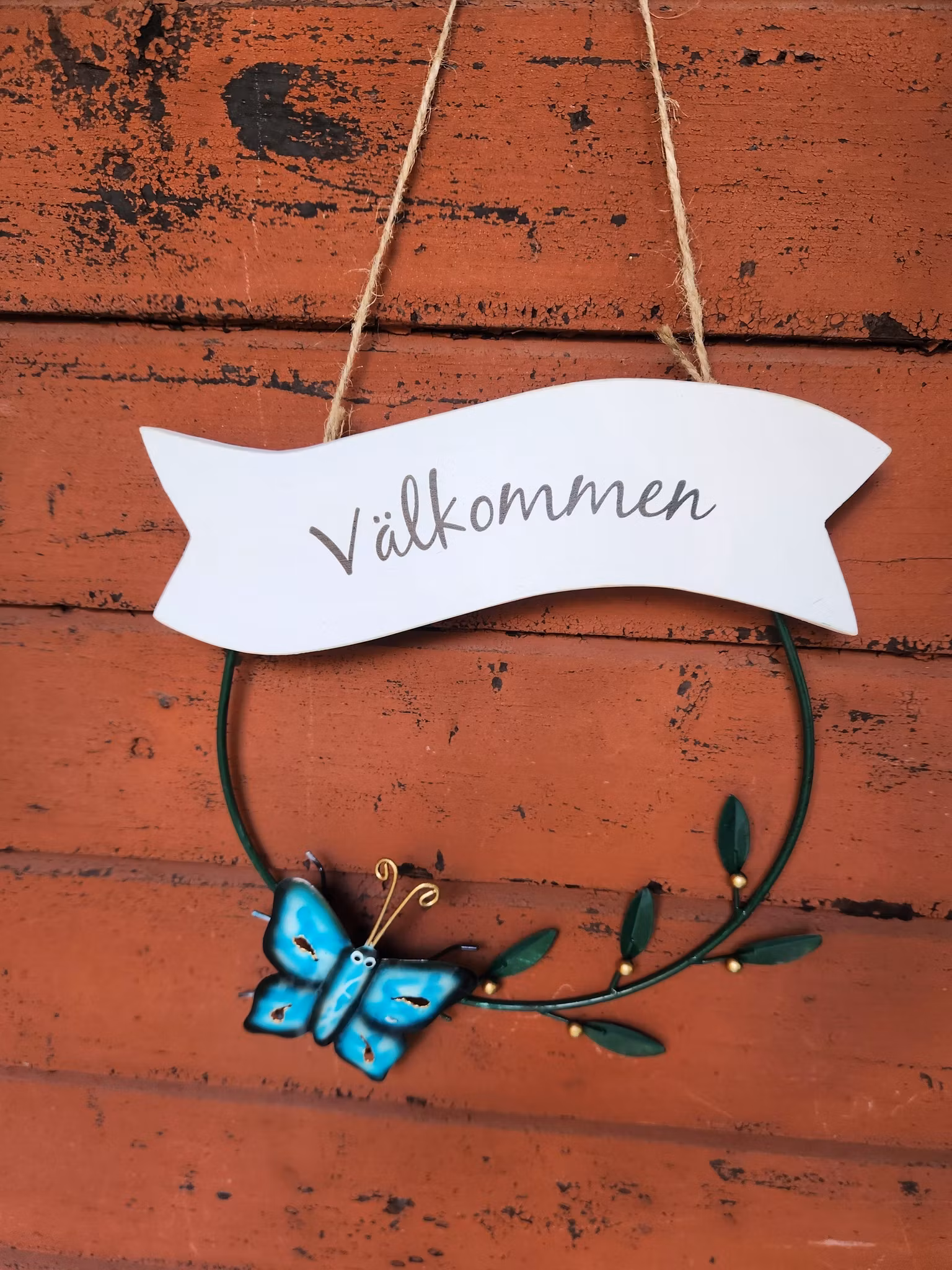 Välkommen krans med fjäril eller bi.
