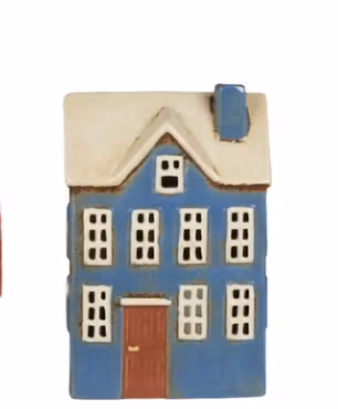 Nyhavn 1, blått hus med brun dörr, Kanalhus ljuslykta