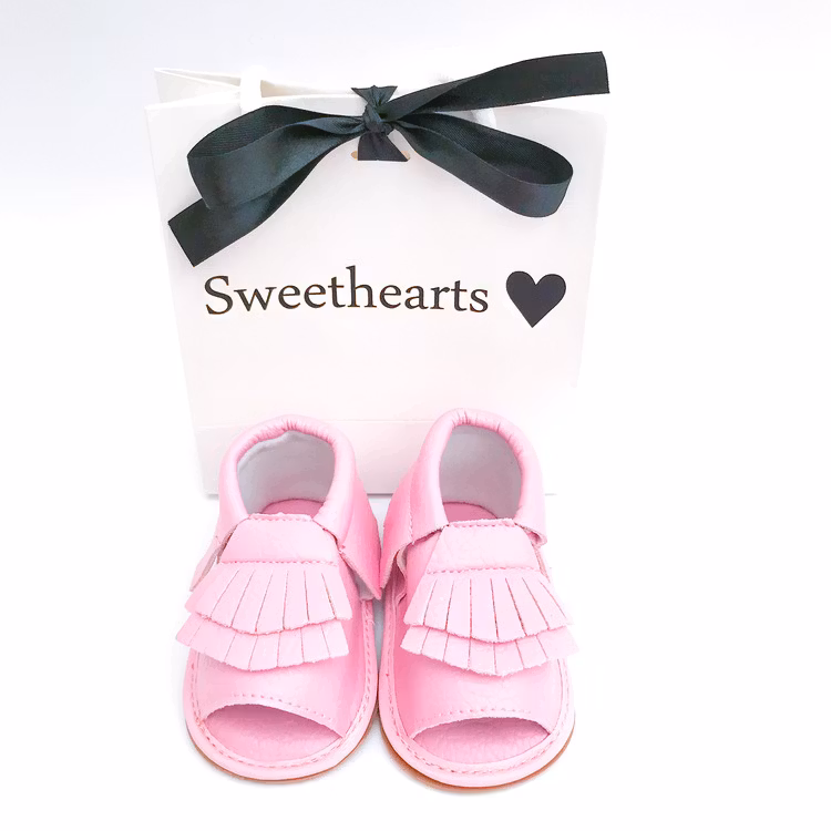 Bebis första skor Sommar Rosa 0-6 mån