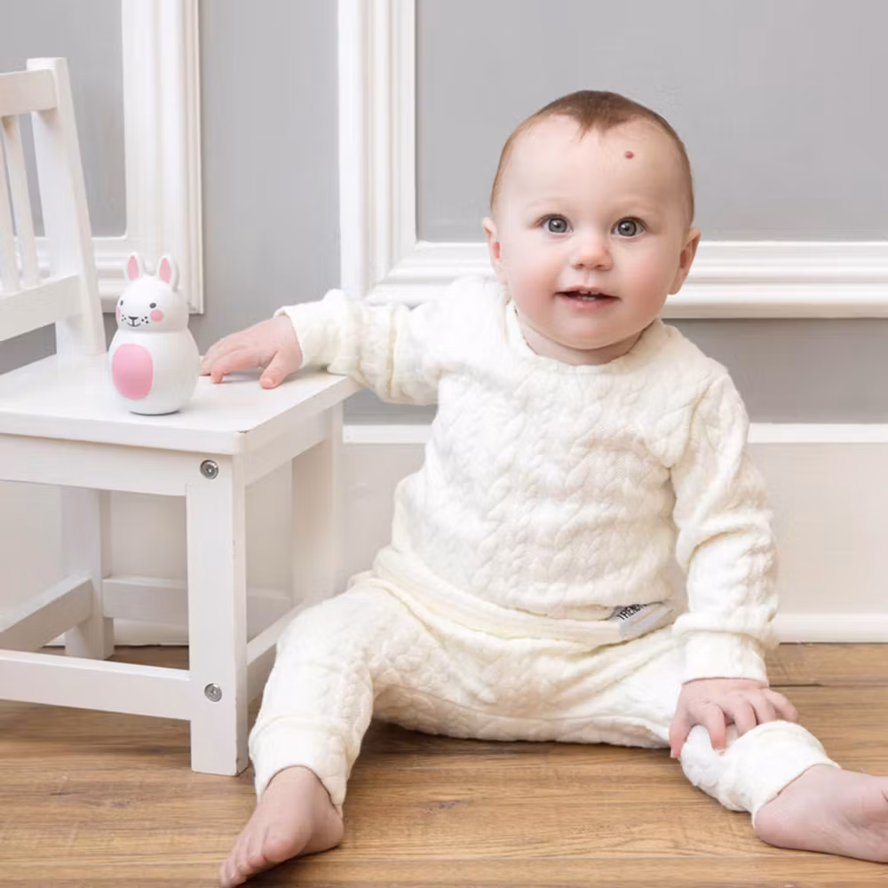 Doppresent flicka från Rosa & Bo - dopgåva rosa kaninskallra