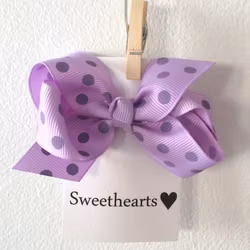 Rosettshop - Hårrosett Polkadot 8cm Classic LAVENDEL