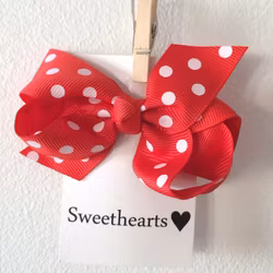 Rosettshop - Hårrosett Polkadot 8cm Classic RÖD