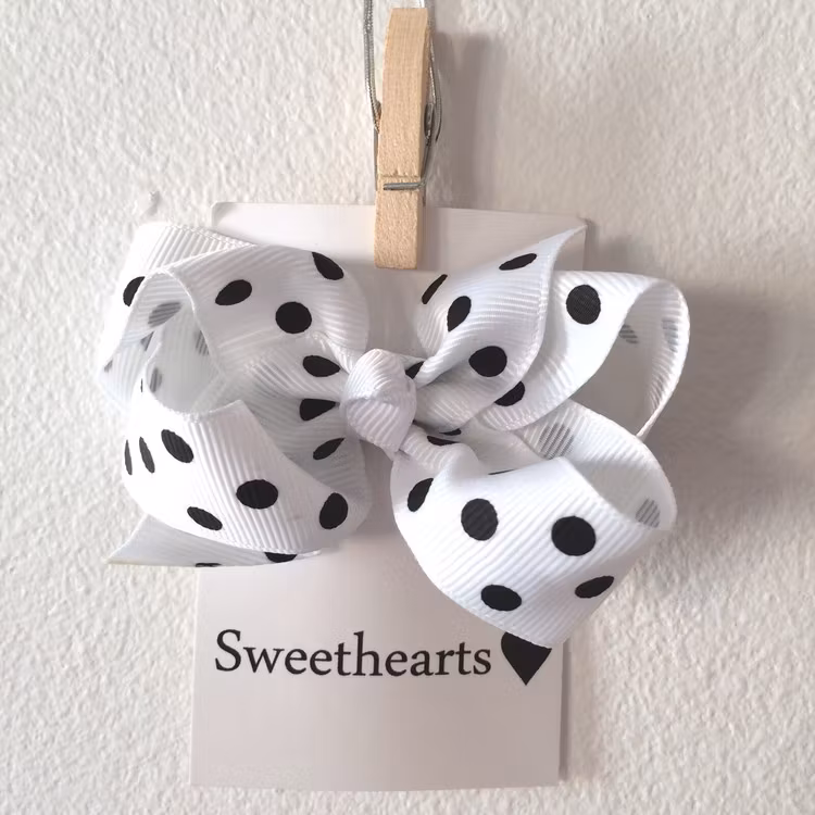 Sweethearts Hårrosetter - Vit Prickig