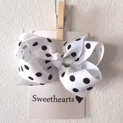Rosettshop - Hårrosett Polkadot 8cm Classic VIT