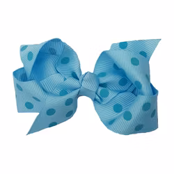 Rosettshop - Hårrosett Polkadot 8 cm LJUSBLÅ