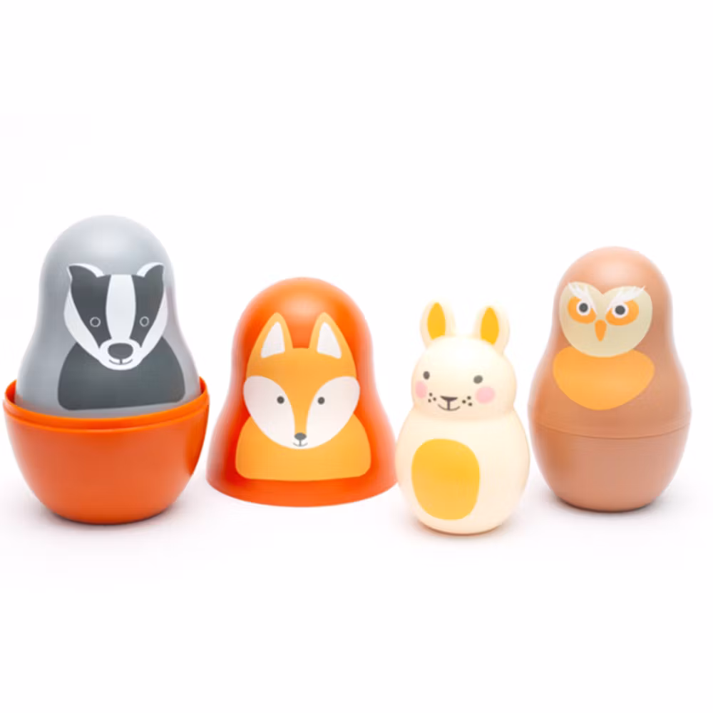 Presentask Funkybox vit, Woodlies Fox, Rosa & Bo Woodland