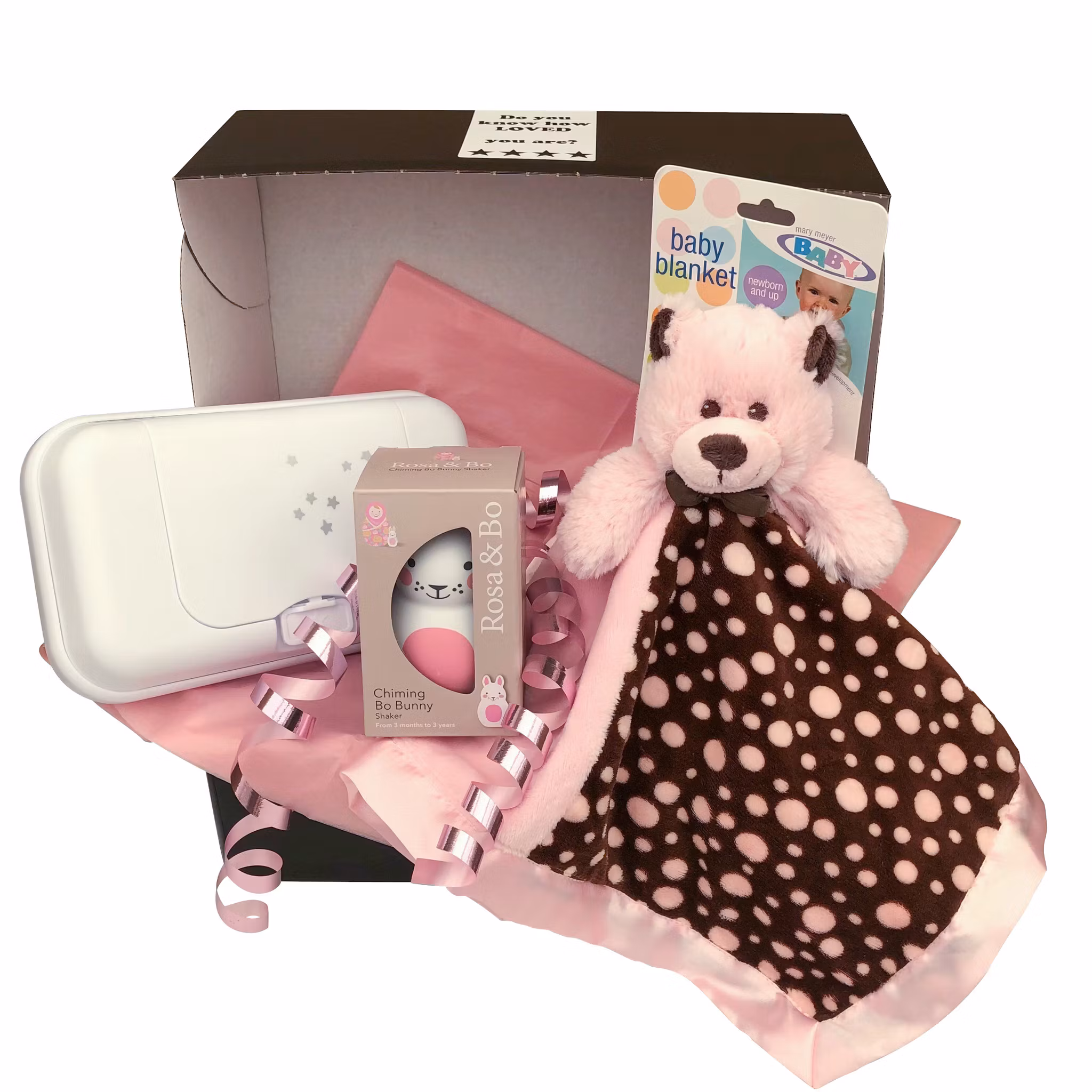 Doppresent flicka - dopgåva ToGo vit, Kaninskallra & Nalle - fin present vid namngivning eller dop