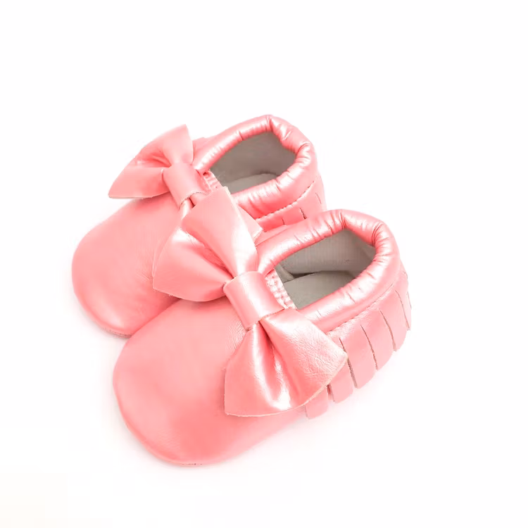 Doppresent flicka - Babyskor 3-6 mån ROSETT Metallic Rosa