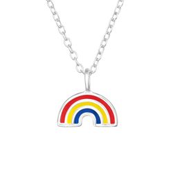 Doppresent pojke - Barnhalsband Regnbåge i äkta 925 silver