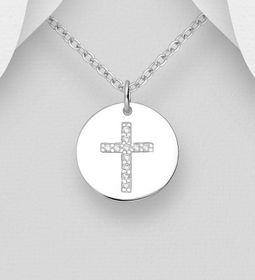 Doppresent pojke - Halsband med kors i äkta 925 silver