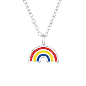 Halsband till pojke Regnbåge - barnhalsband i äkta silver