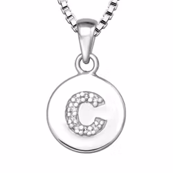 Halsband till pojke med bokstav C i äkta 925 sterling silver